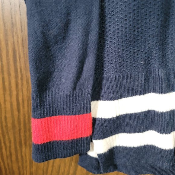 Chaps Ralph Lauren Red White Blue Chaps Tennis Rugby V Neck Sweater Size Medium - Picture 11 of 12